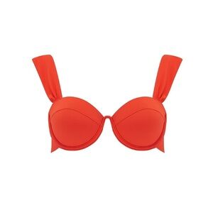 NWT Arabella The Modern Bustier Electric Orange Bikini Bra Top Sz M